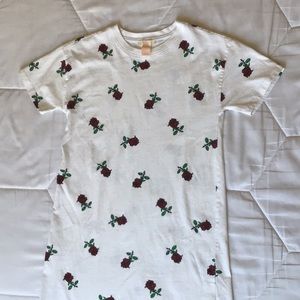 Forever 21 Girls Rose Print T-shirt Dress